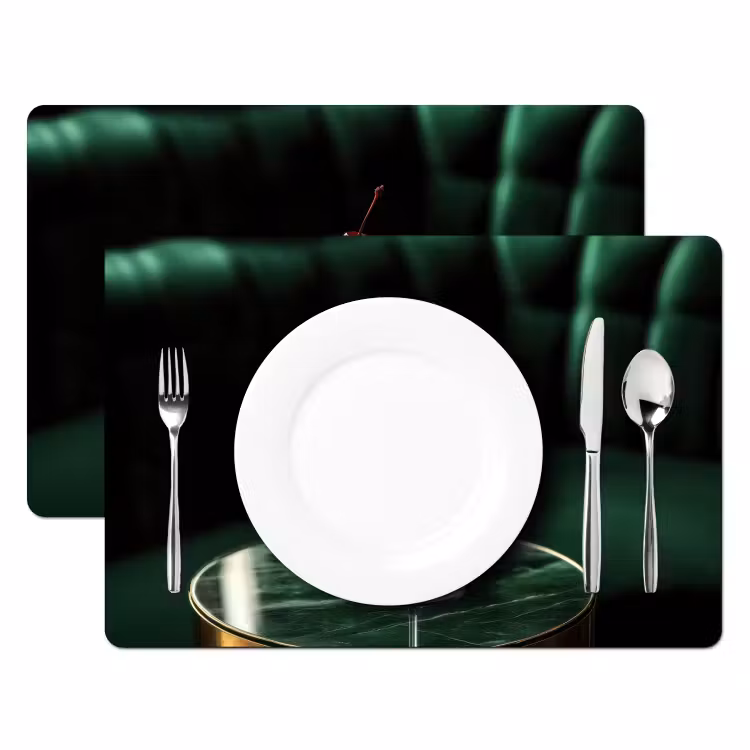 Placemat vinyl - Kers - Cocktail - Rood - Marmer — 2