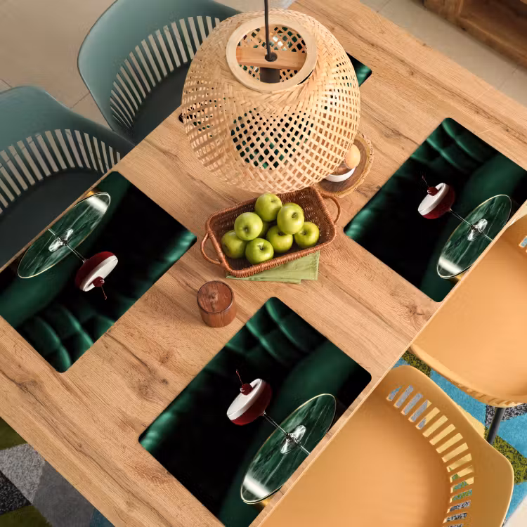 Placemat vinyl - Kers - Cocktail - Rood - Marmer — 3