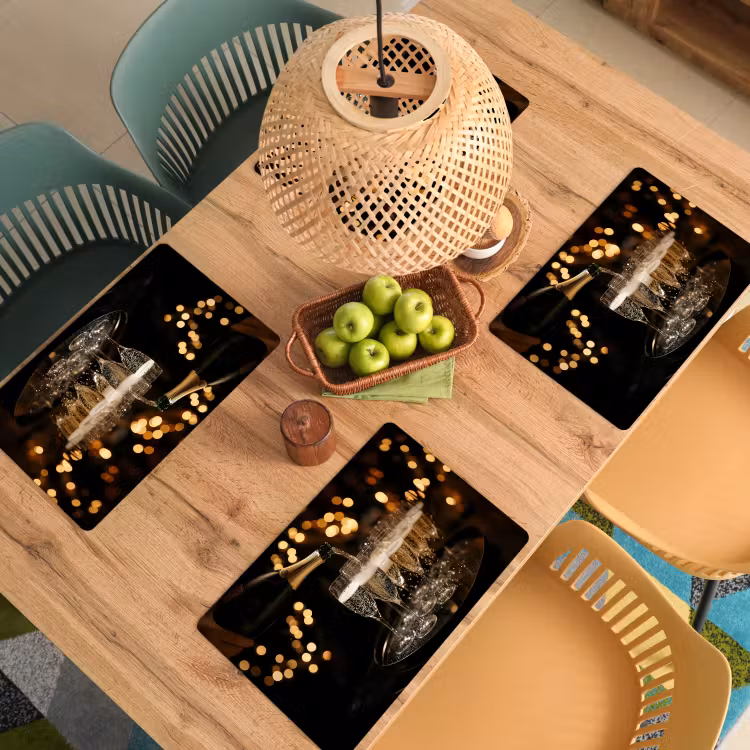Placemat vinyl - Lichtjes - Champagne - Dienblad - Glazen — 3