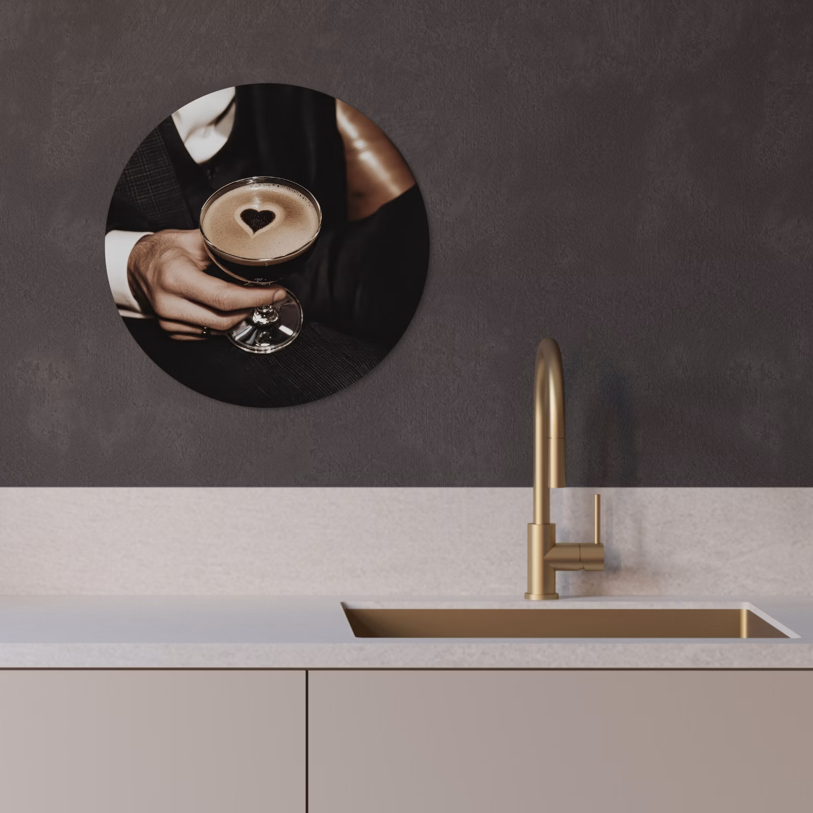 Muurcirkel - Hartje - Cocktail - Espresso Martini - Hand — 1