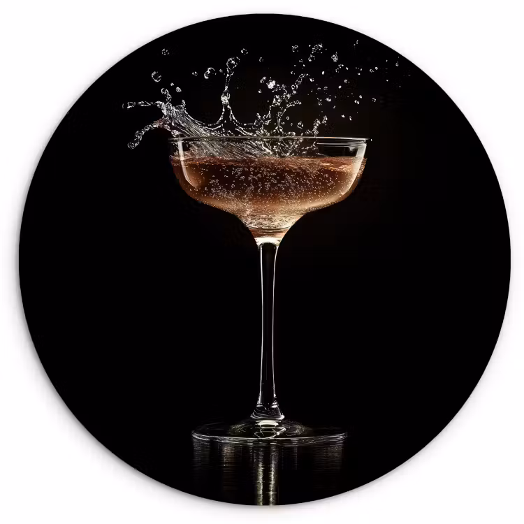 Muurcirkel - Cocktail - Zwart - Spetters - Glas — 2