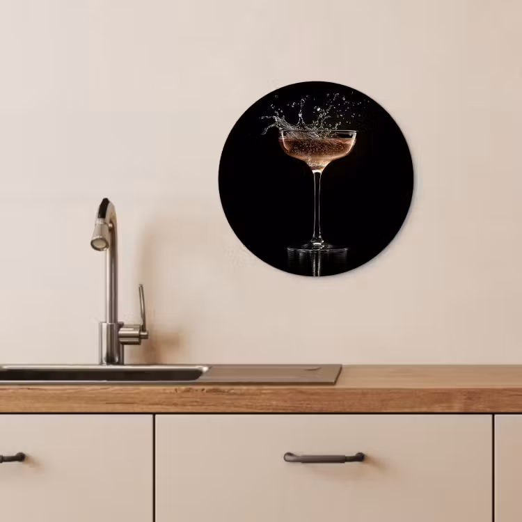 Muurcirkel - Cocktail - Zwart - Spetters - Glas — 3