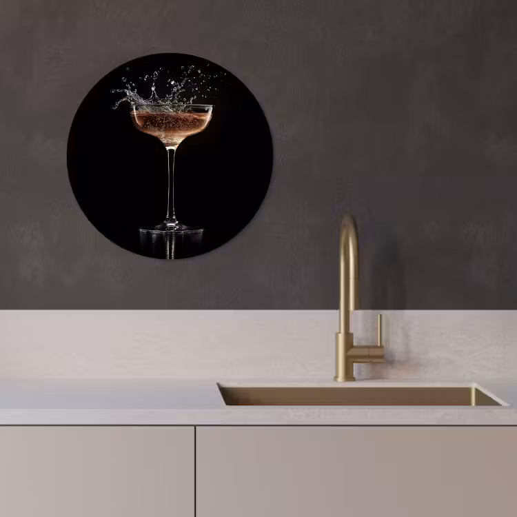 Muurcirkel - Cocktail - Zwart - Spetters - Glas — 4