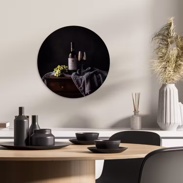 Muurcirkel - Druiven - Wijn - Rood - Tafel — 3
