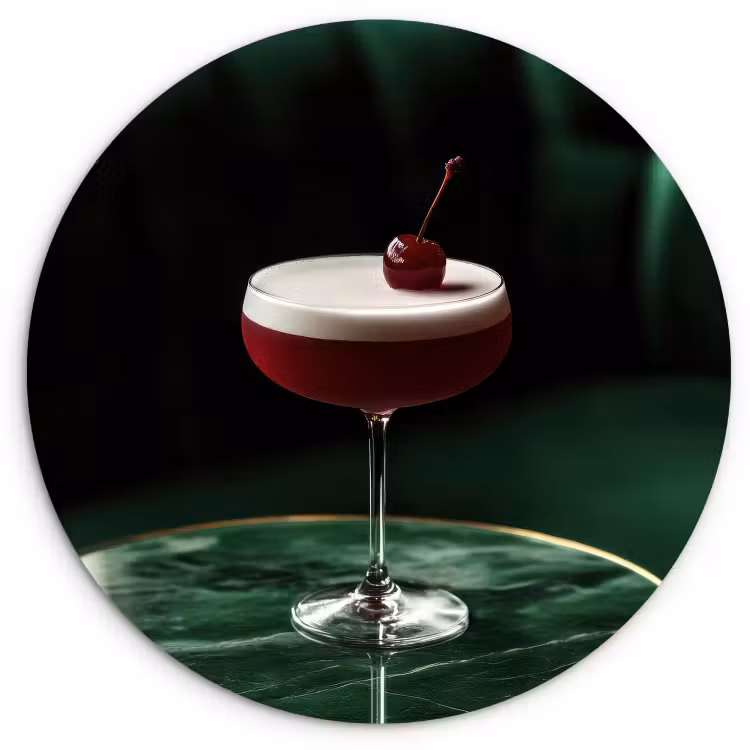 Muurcirkel - Kers - Cocktail - Rood - Marmer — 1