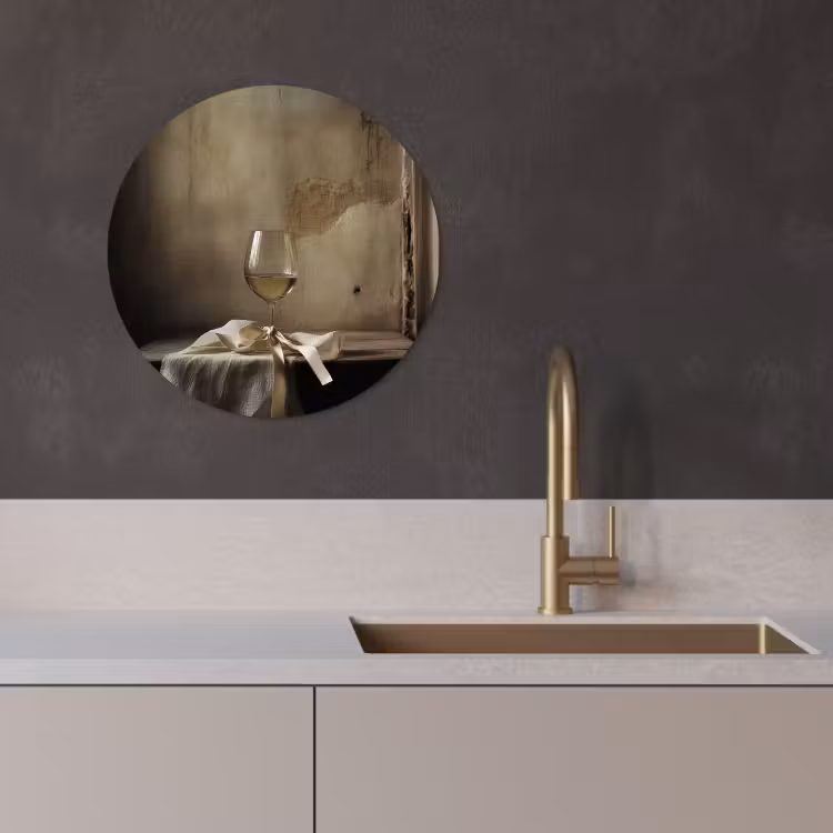 Muurcirkel - Strik - Beige - Witte - Wijn — 1