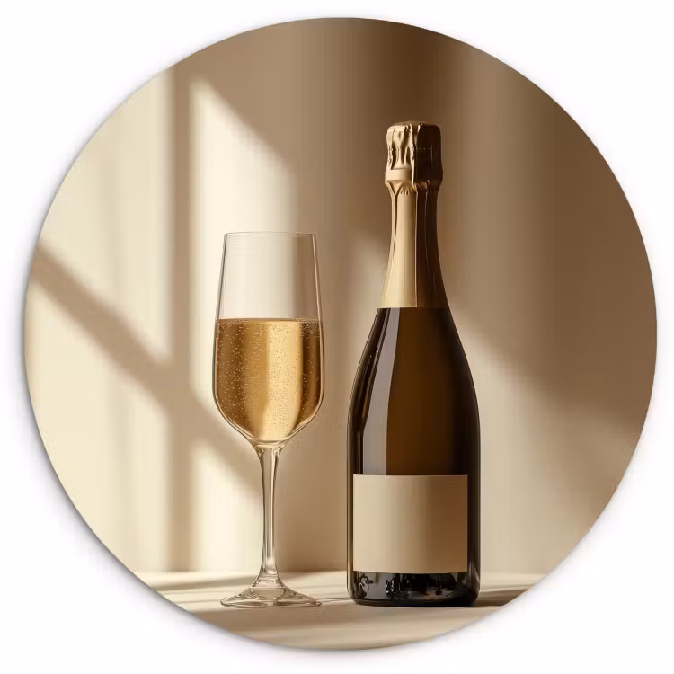 Muurcirkel - Champagne - Beige - Schaduw - Bubbels — 1