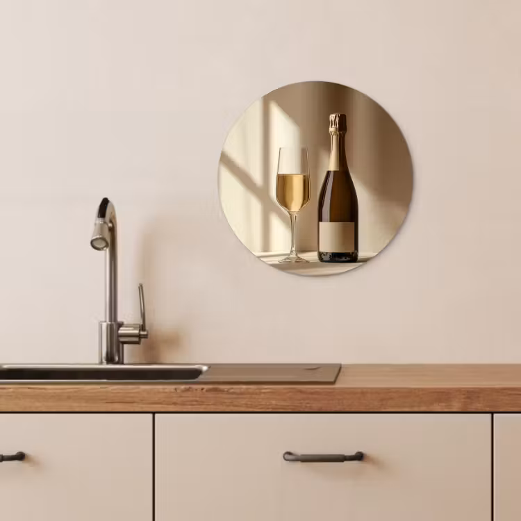 Muurcirkel - Champagne - Beige - Schaduw - Bubbels — 2
