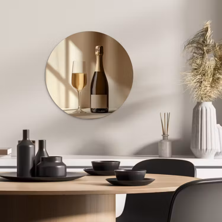 Muurcirkel - Champagne - Beige - Schaduw - Bubbels — 3