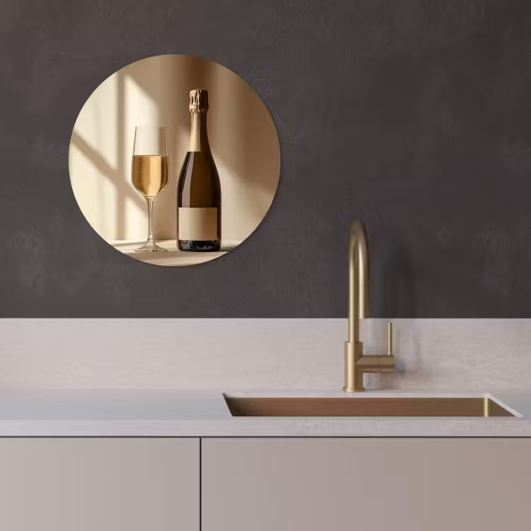 Muurcirkel - Champagne - Beige - Schaduw - Bubbels — 4