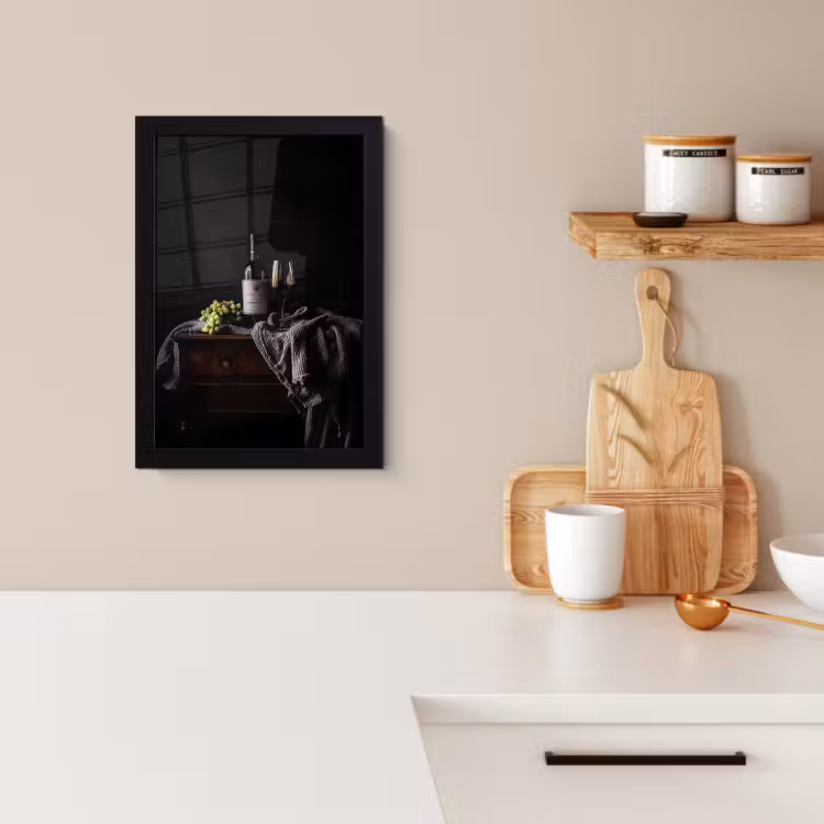 Poster met lijst - Druiven - Wijn - Rood - Tafel — 3
