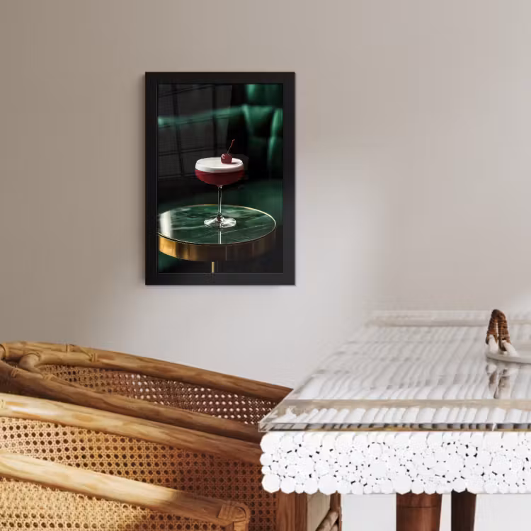 Poster met lijst - Kers - Cocktail - Rood - Marmer — 3