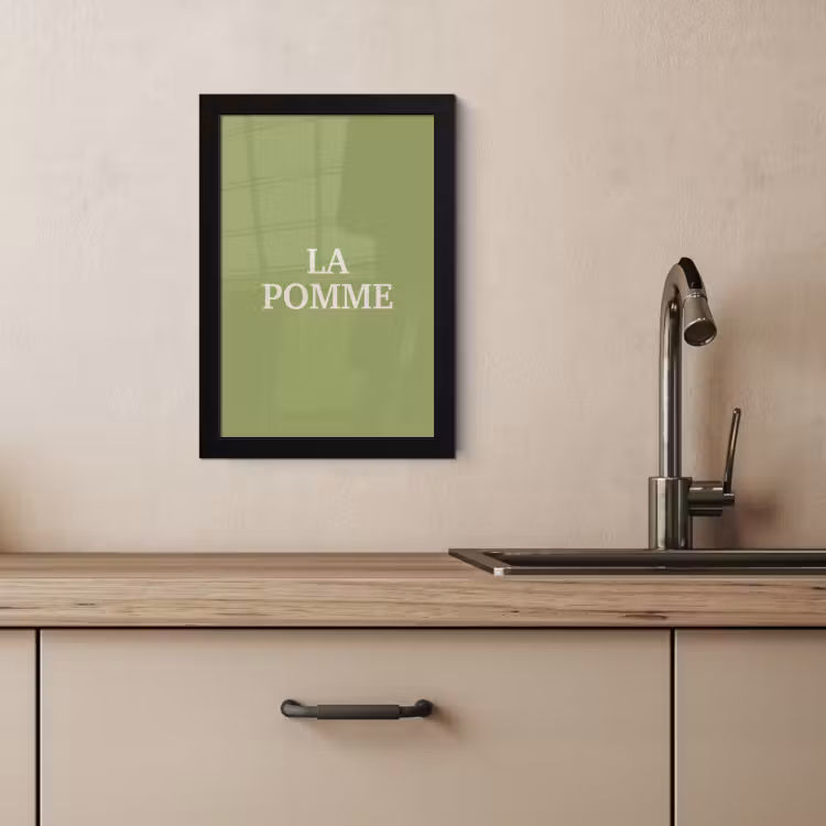Poster met lijst - Appel - Groen - Minimalistisch — 2