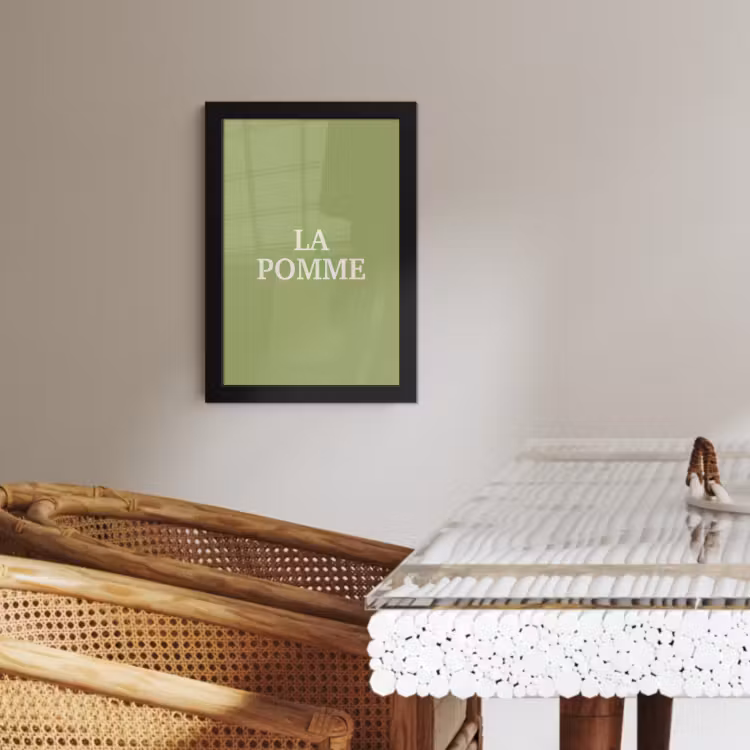 Poster met lijst - Appel - Groen - Minimalistisch — 3