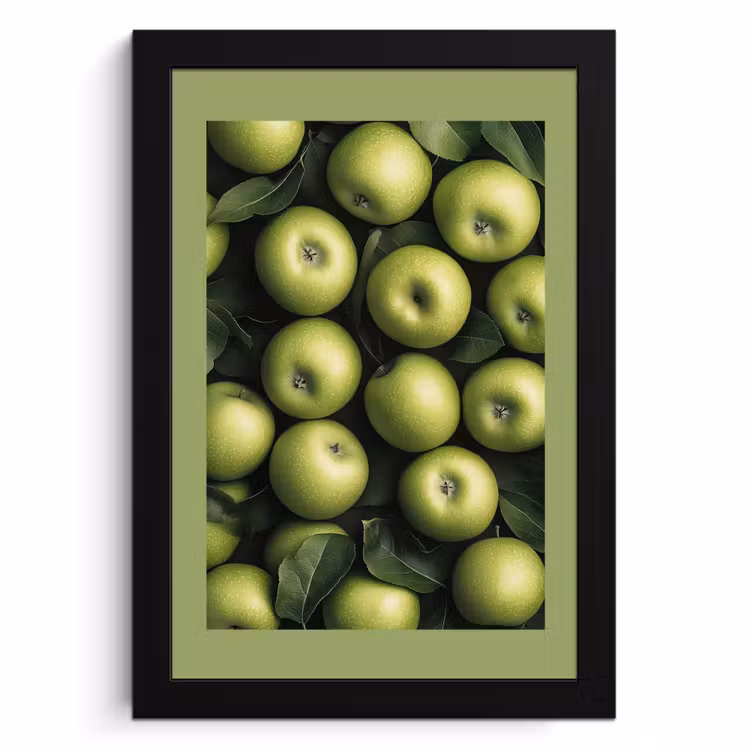 Poster met lijst - Appels - Groen - bladeren — 1