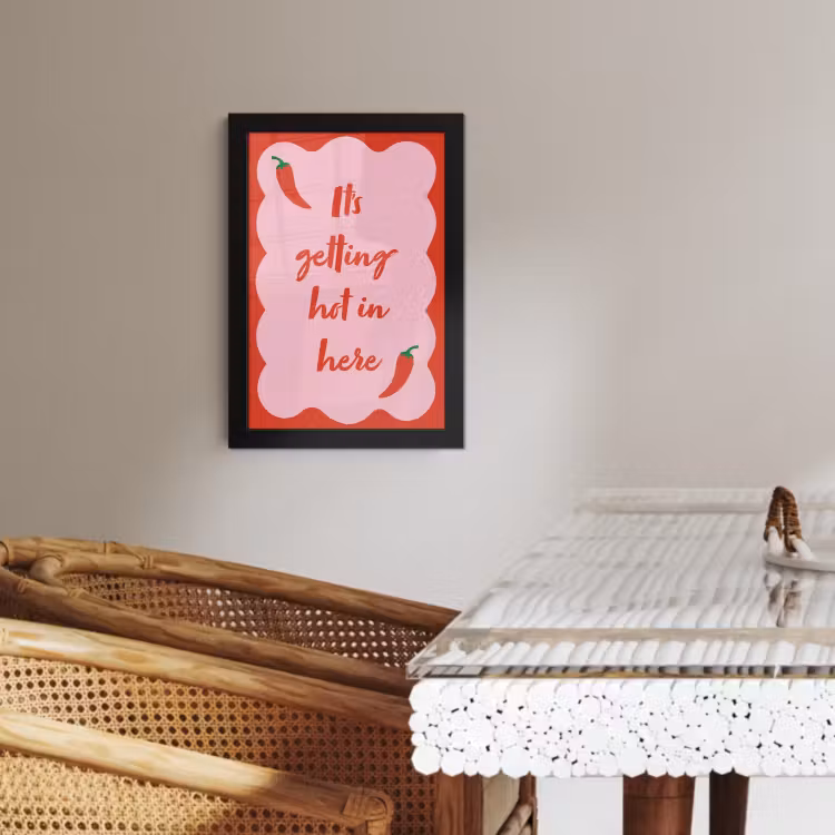 Poster met lijst - Chilipeper - Red - Hot - Quotes — 4