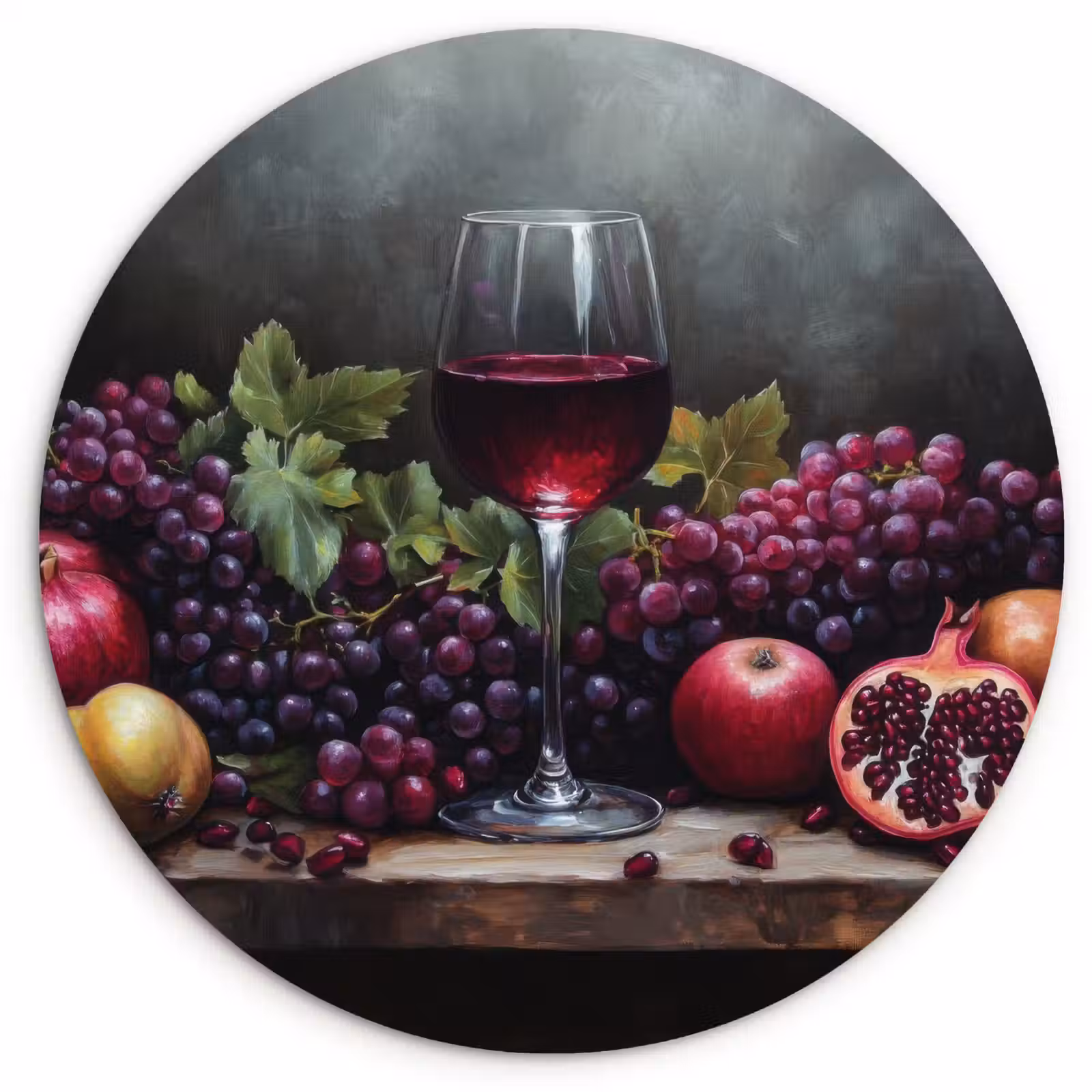 Muurcirkel - Wijn - Fruit - Stilleven — 1
