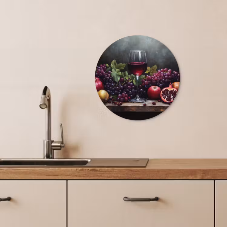 Muurcirkel - Wijn - Fruit - Stilleven — 2
