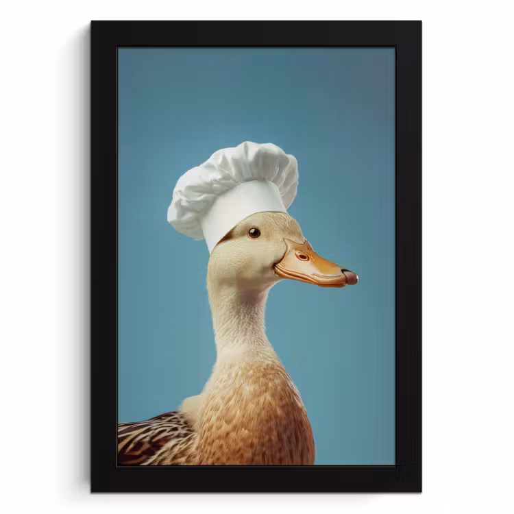 Poster met lijst - Eend - Koksmuts - Cute - Vogel — 1