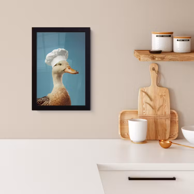 Poster met lijst - Eend - Koksmuts - Cute - Vogel — 2