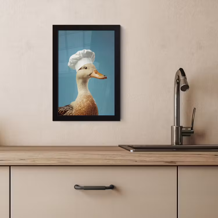 Poster met lijst - Eend - Koksmuts - Cute - Vogel — 3