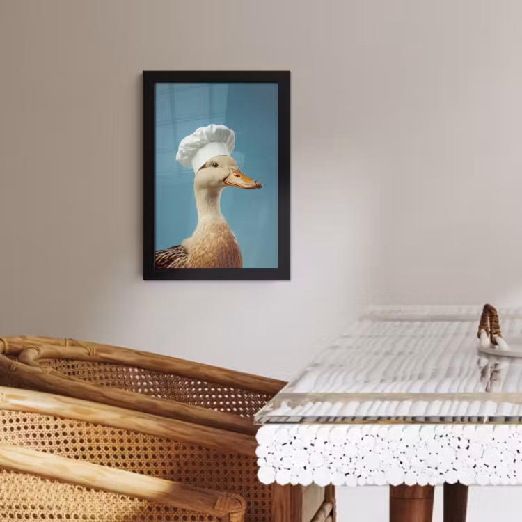 Poster met lijst - Eend - Koksmuts - Cute - Vogel — 4
