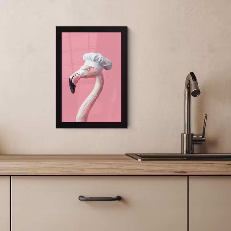 Poster met lijst - Flamingo - Roze - Koksmuts - Vogel — 2
