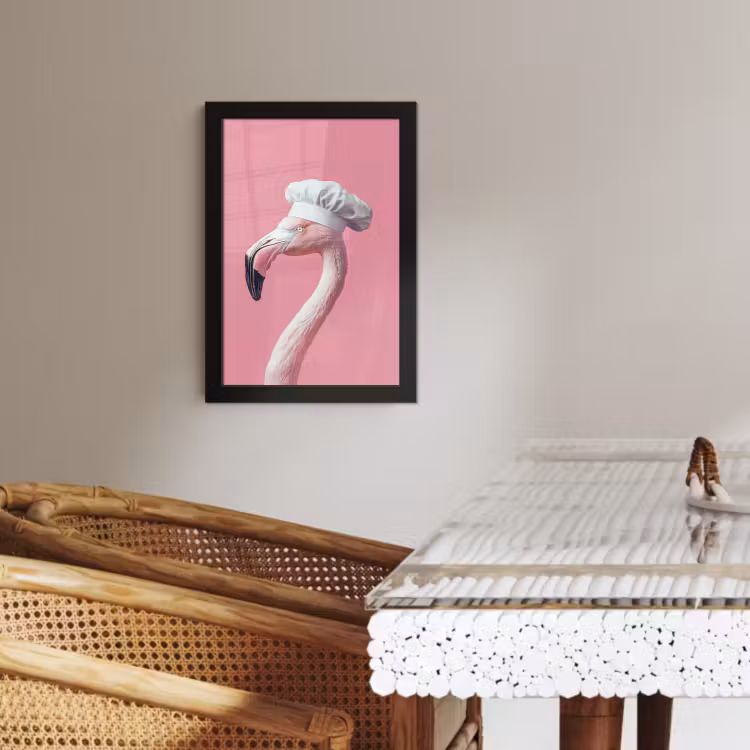 Poster met lijst - Flamingo - Roze - Koksmuts - Vogel — 4