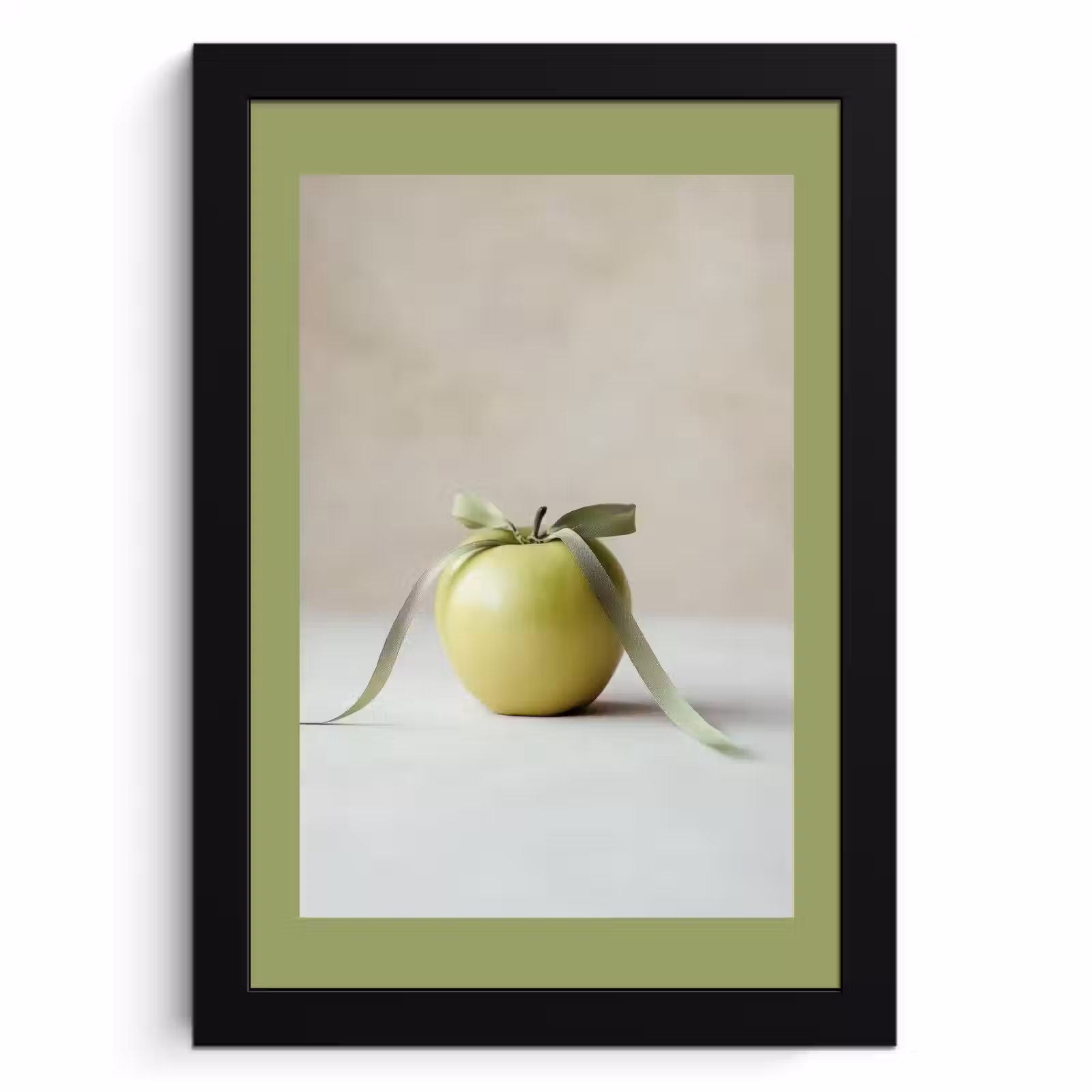 Poster met lijst - Groen - Appel - Strikje — 1