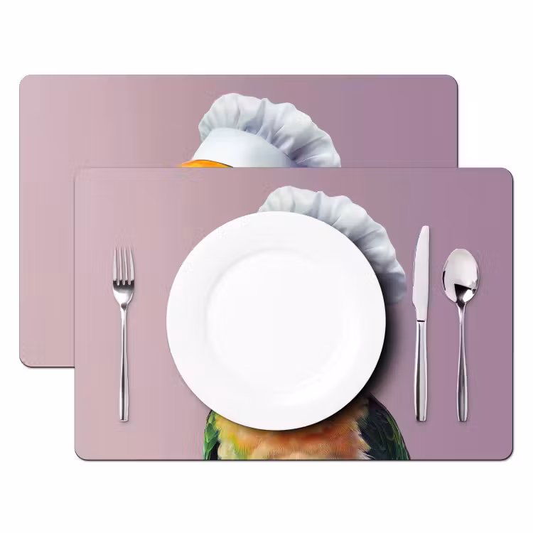Placemat vinyl - Papegaai - Koksmuts - Nieuwsgierig - Vogel — 2
