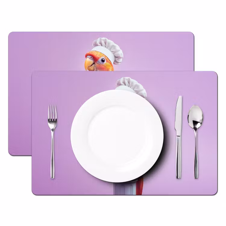 Placemat vinyl - Papegaai - Koksmuts - Pilaar - Vogel — 2