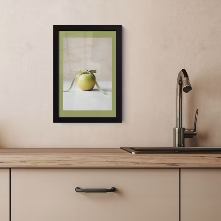 Poster met lijst - Groen - Appel - Strikje — 2