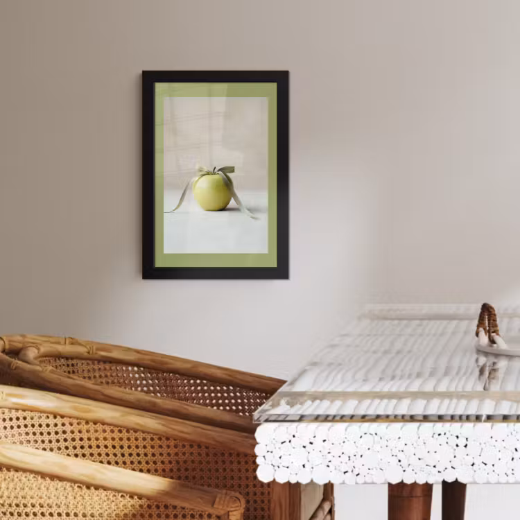 Poster met lijst - Groen - Appel - Strikje — 3