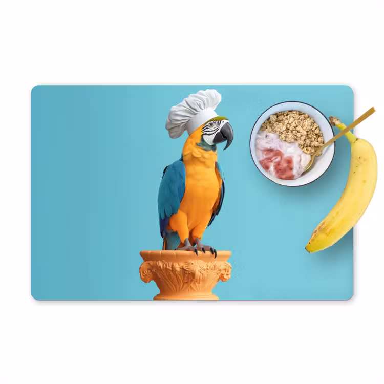 Placemat vinyl - Papegaai - Koksmuts - Grappig - Vogel — 1