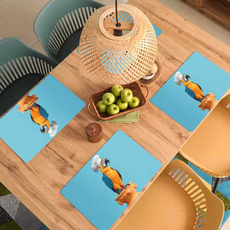Placemat vinyl - Papegaai - Koksmuts - Grappig - Vogel — 3