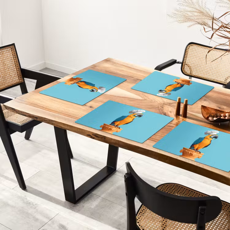 Placemat vinyl - Papegaai - Koksmuts - Grappig - Vogel — 4