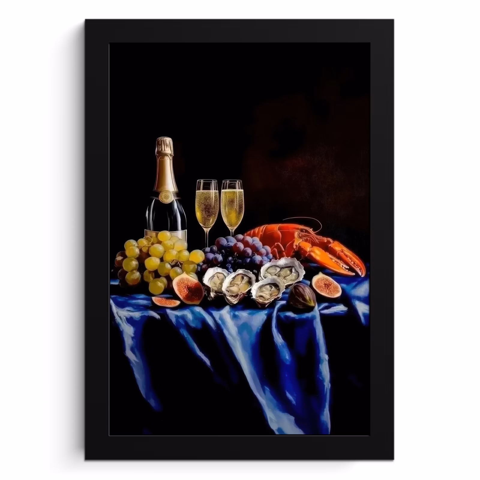 Poster met lijst - Champagne - Luxe - Oesters — 1