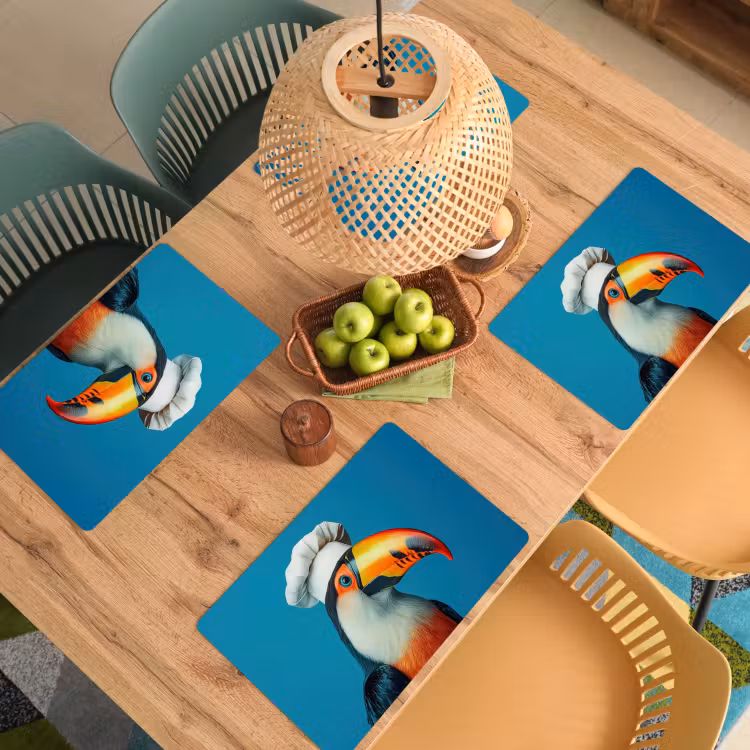 Placemat vinyl - Toekan - Papegaai - Vogel - Koksmuts — 3