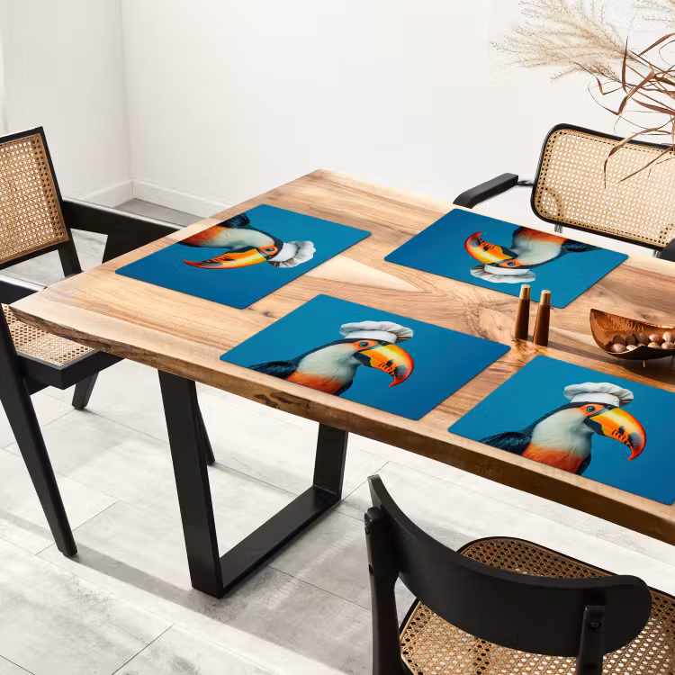 Placemat vinyl - Toekan - Papegaai - Vogel - Koksmuts — 4