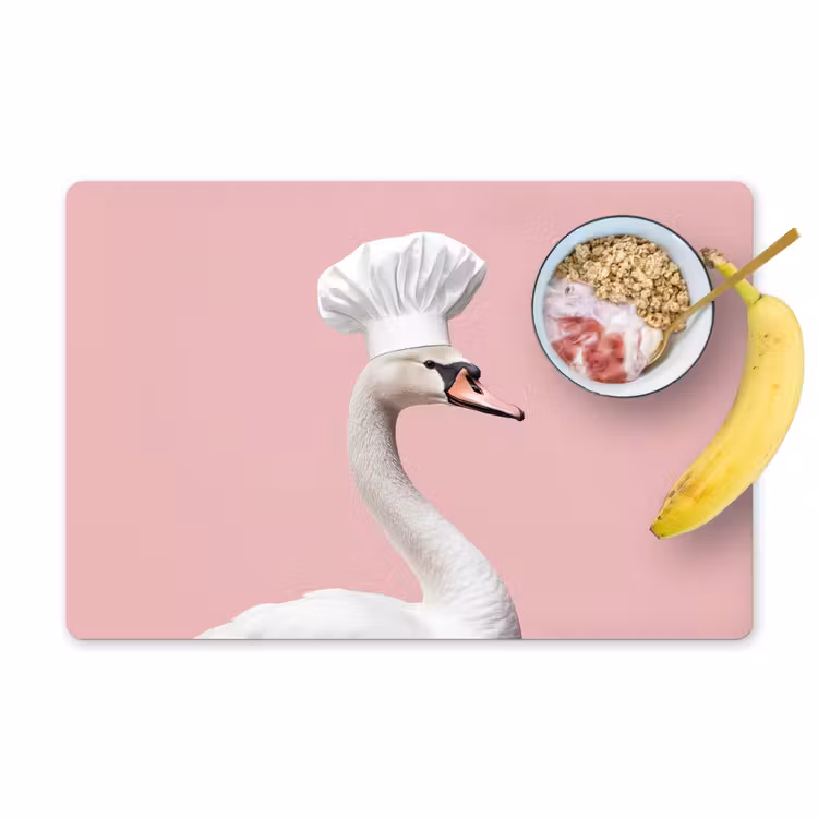 Placemat vinyl - Zwaan - Koksmuts - Mooi - Klassiek — 1