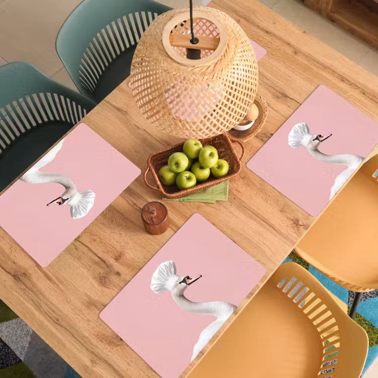 Placemat vinyl - Zwaan - Koksmuts - Mooi - Klassiek — 3