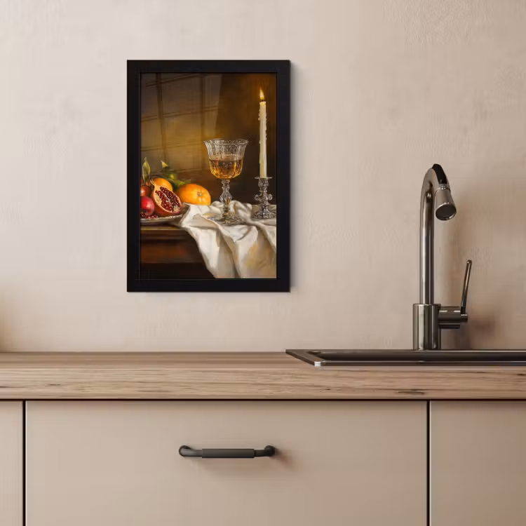 Poster met lijst - Fruit - Stilleven - Wijn - Kaars — 2