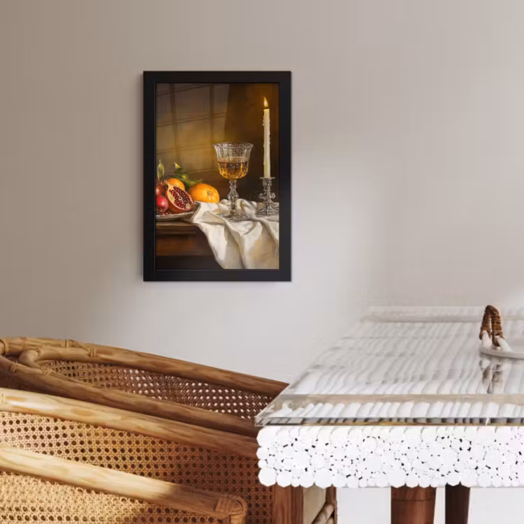 Poster met lijst - Fruit - Stilleven - Wijn - Kaars — 3