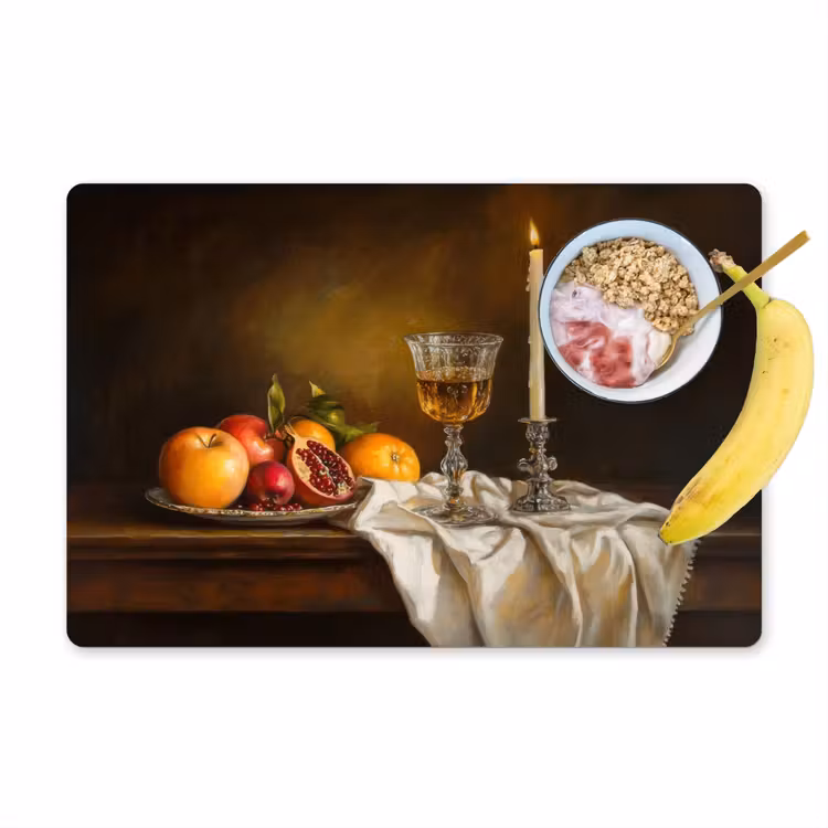 Placemat vinyl - Fruit -  Stilleven - Wijn - Kaars — 1