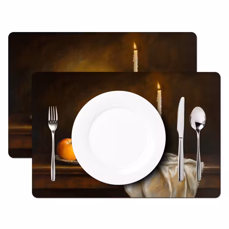 Placemat vinyl - Fruit -  Stilleven - Wijn - Kaars — 2