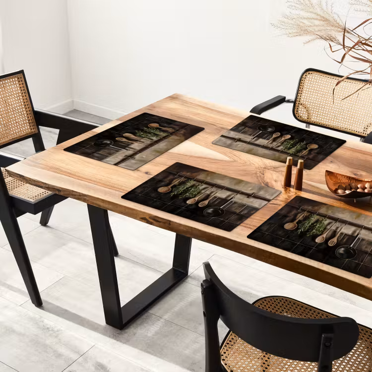Placemat vinyl - Keukengerei - Rustiek - Tegels - Kruiden — 4