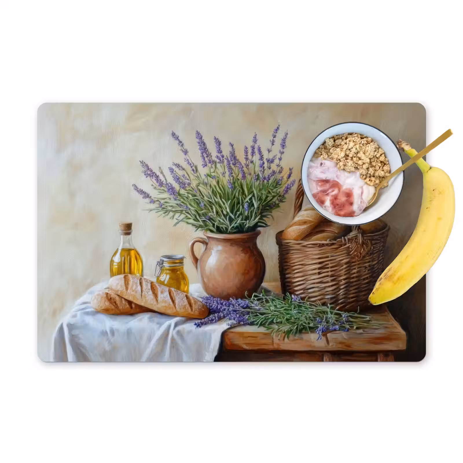 Placemat vinyl - Lavendel - Brood - Stilleven — 1