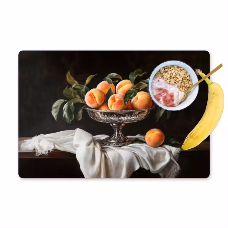 Placemat vinyl - Stilleven - Perziken - Vintage — 1