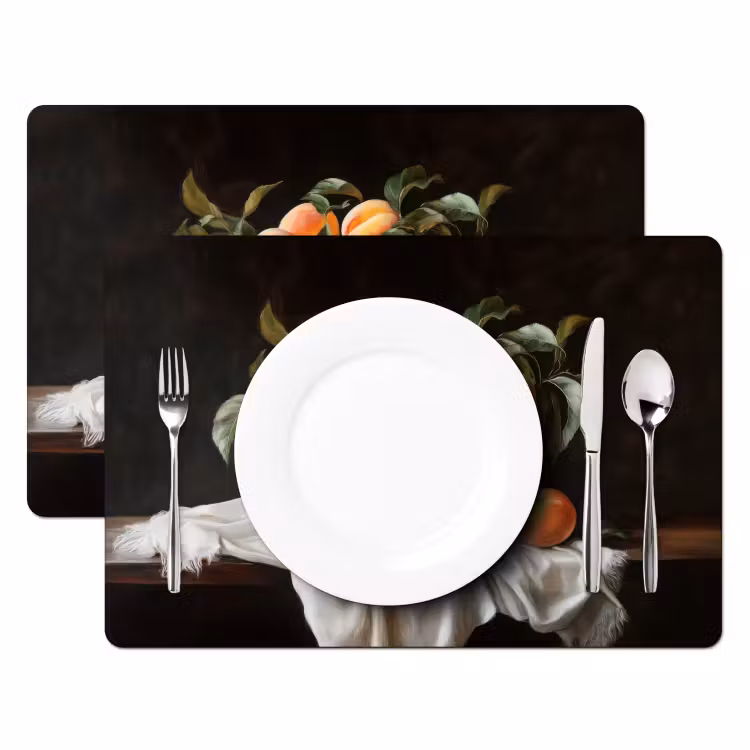 Placemat vinyl - Stilleven - Perziken - Vintage — 2