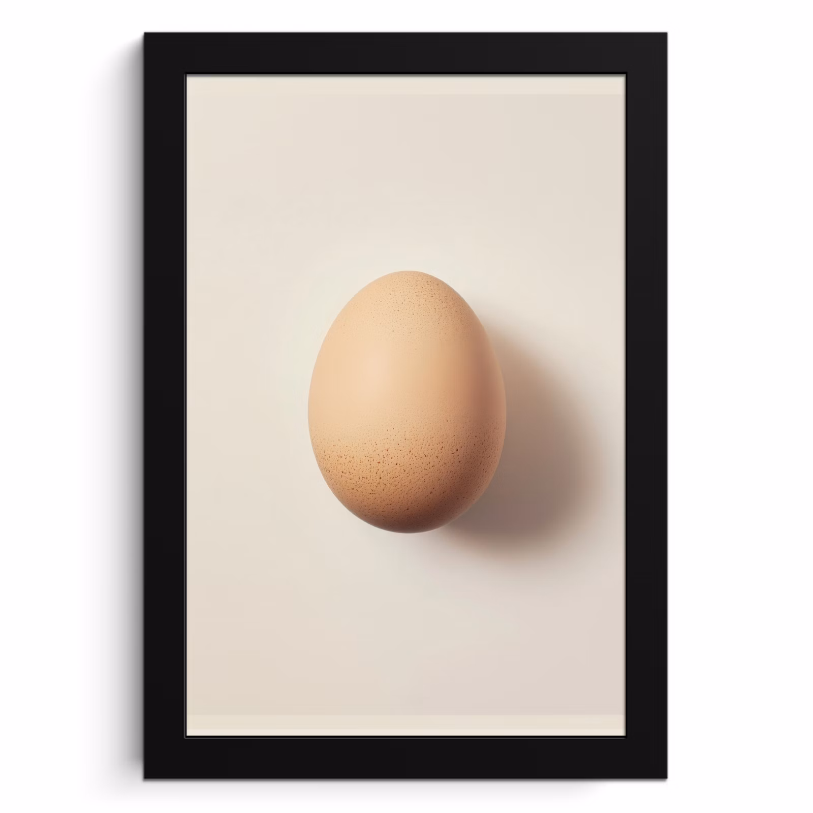 Poster met lijst - Ei - Beige - Ovaal - Egaal — 1